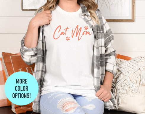Cat Mom Shirt, Cat Mama Shirt, Floral Cat Shirt, Gift For Mom, Gift For Dad, Cat Mom, Cat Lover Shirt, Floral Cat Tee, Animal Lover Shirt